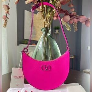 NWT Valentino VLogo Hobo Mini Leather Shoulder Bag